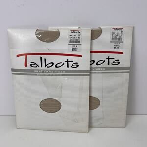 Talbots Sz B Seashell Silky Lycra Sheer Control Top Pantyhose 2 Pairs